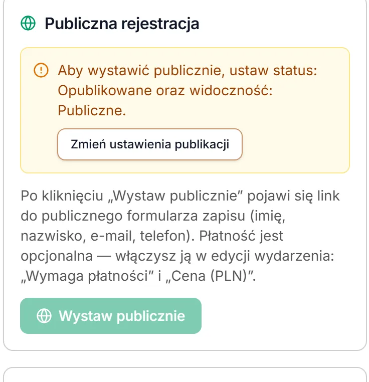 Publiczna rejestracja — wydarzenie tylko dla członków