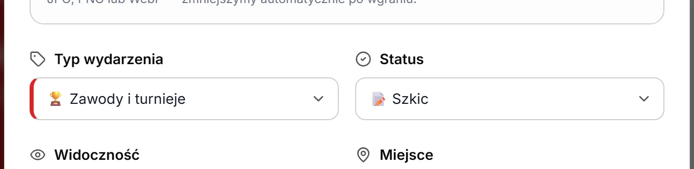 Wybrany typ wydarzenia