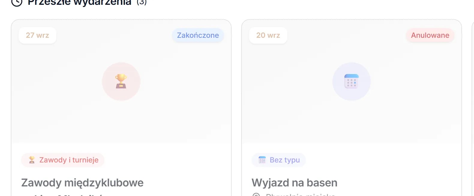 Stany Zakończone i Anulowane, wydarzenie bez typu