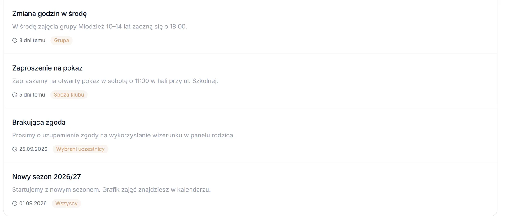 Oznaczenia odbiorców w historii