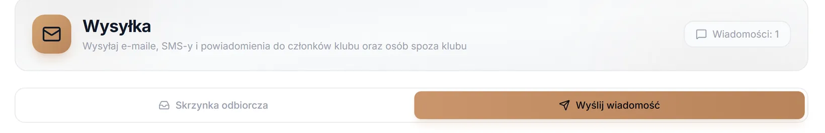 Nagłówek ekranu i dwie zakładki
