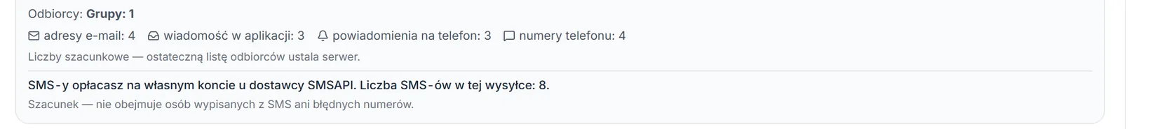 SMS rozliczane na własnym koncie klubu
