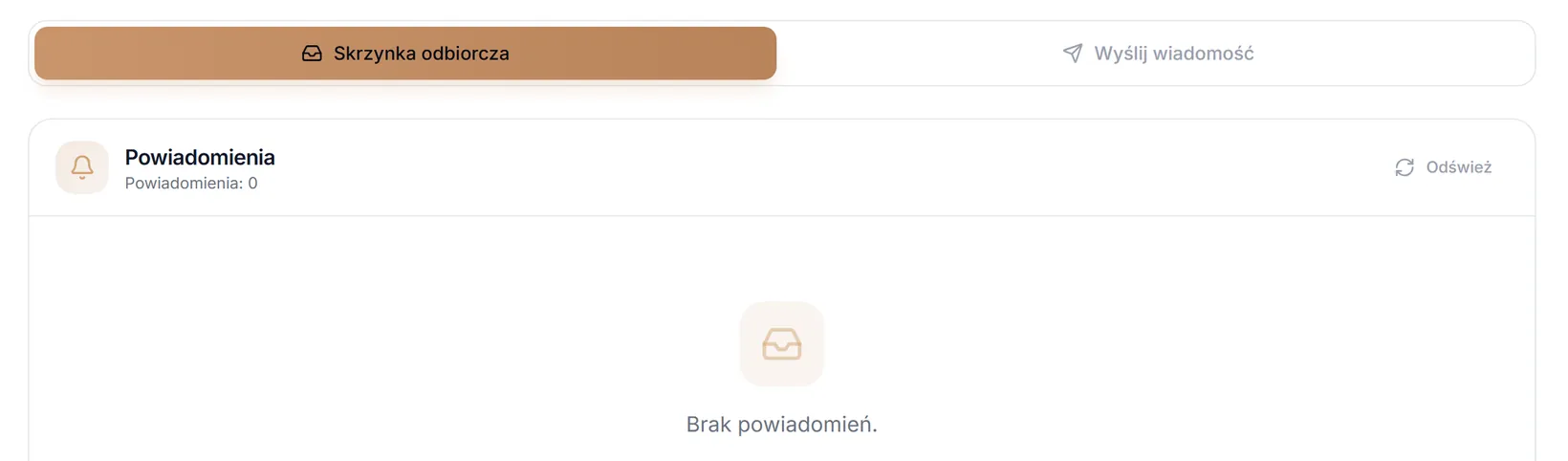 Skrzynka odbiorcza bez powiadomień