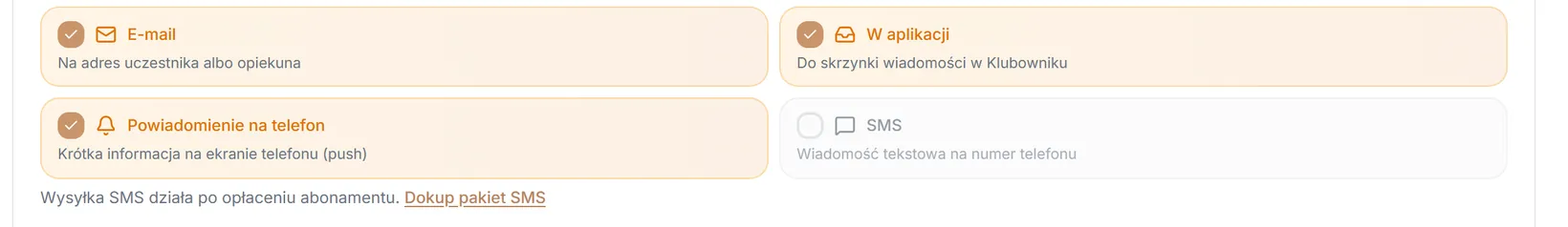 SMS przed opłaceniem abonamentu