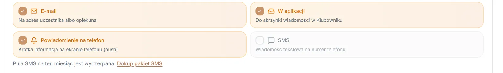 Pula SMS wyczerpana