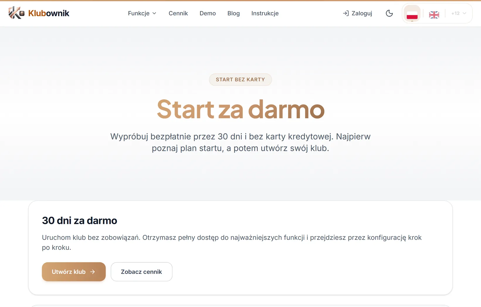 Strona „Start za darmo”